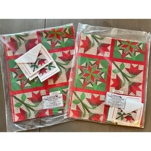Vintage Current Christmas Patchwork Wrapping Paper 2 Packs Cards Tags Sealed New